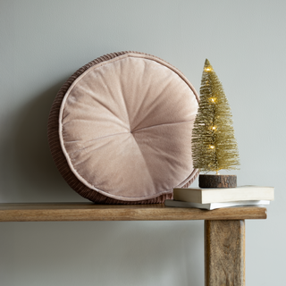 Peach Glory Cotton Velvet Cushion - Microfiber Filler