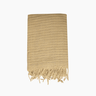 Woven Throws and Blankets - Luxurious Mustard Yellow Cotton Throw