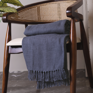 Navy Cotton Throws: The Sophisticated Kate Sofa Throw