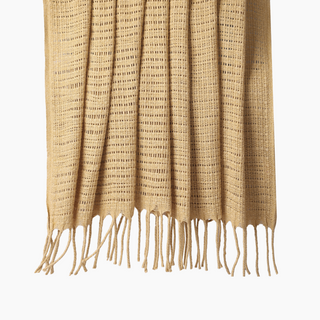 Woven Throws and Blankets - Luxurious Mustard Yellow Cotton Throw