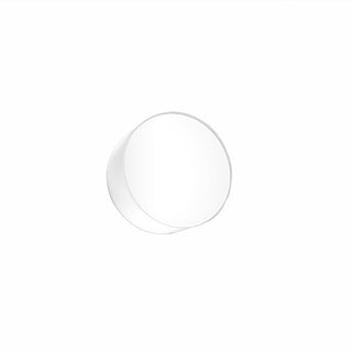 Cylindrical white fabric ceiling light fixture viewed in three-quarter profile.