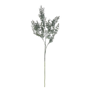 Vertical view of the artificial blackened grass stem, isolated on a white background.