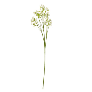 Artificial cream gypsophila floral stem shown full length against a white background.