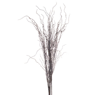 Full product shot of the dark, winding artificial branch spray on a white background.