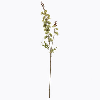 Full length artificial green hops stem shown vertically against a white background.