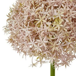 Detail shot of the artificial lilac allium flower head, highlighting the many star-shaped florets.