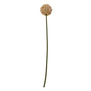 Plain front-on product shot of the artificial pink allium stem on a white background.