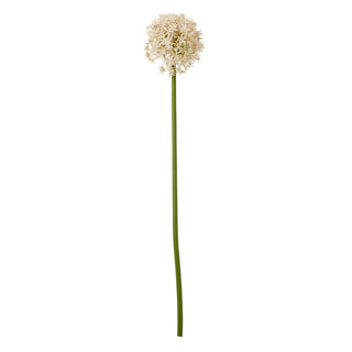Single artificial allium stem showing the light pink flower cluster and green stalk on a white background.