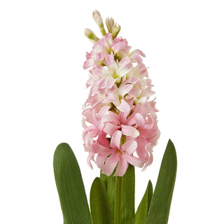 Close up of the artificial pink hyacinth spike showing individual florets and buds.