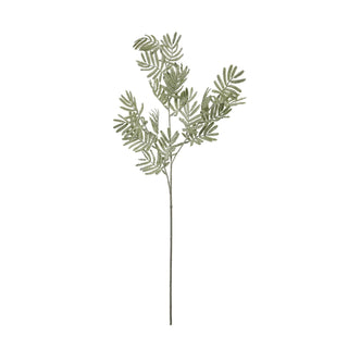 Full length view of the artificial silver wattle stem against a plain white background.