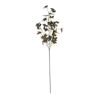 Plain front-on product shot of the long artificial maple stem with dark variegated foliage.