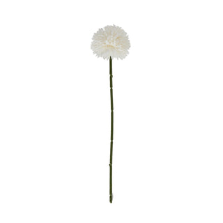 Full view of the artificial white chrysanthemum single stem against a plain white background.
