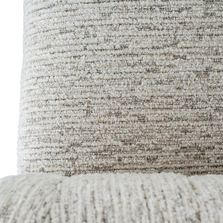 Detail shot of the mist fabric texture, showing the dense, horizontally banded weave and flecked yarn.