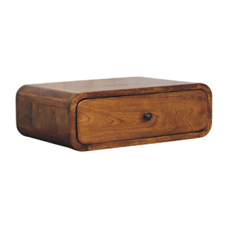 Lucidora - Avora Wall - Mounted Honey Caramel 1 Drawer Nightstand - Bedside Cabinets