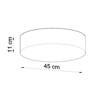 Technical drawing showing the ceiling lamp's dimensions: 45 cm diameter and 11 cm height.