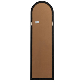 Reverse side of the tall arched mirror, showing the brown backing board and metal wall hanging fixings.