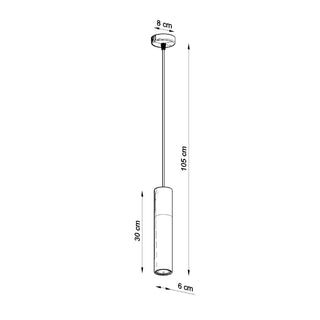 Technical drawing showing the dimensions of the Borgio pendant light fixture.