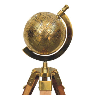 Lucidora - Brass Antique Tripod Globe - Globes