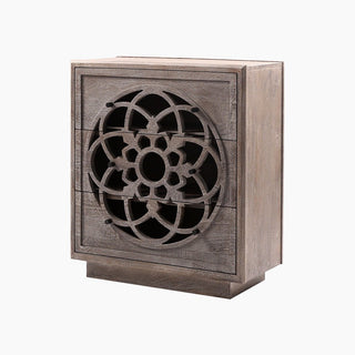 Lucidora - Brown Flower of Life Three Chest of Drawers - Chest of Drawers