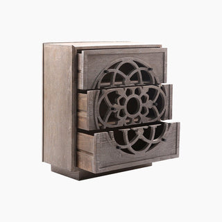 Lucidora - Brown Flower of Life Three Chest of Drawers - Chest of Drawers