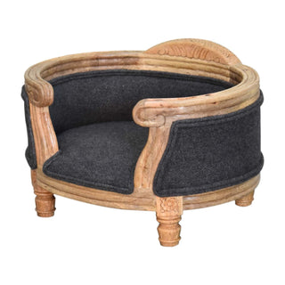 Lucidora - Carved Battleship Tweed Pet Bed - Pet Beds