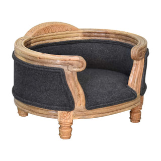Lucidora - Carved Battleship Tweed Pet Bed - Pet Beds