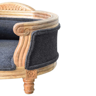 Lucidora - Carved Battleship Tweed Pet Bed - Pet Beds
