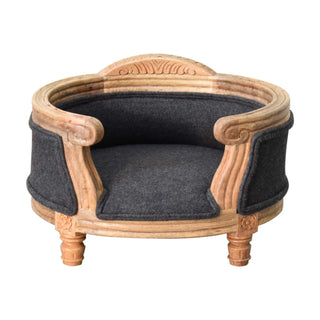 Lucidora - Carved Battleship Tweed Pet Bed - Pet Beds