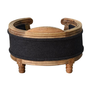 Lucidora - Carved Battleship Tweed Pet Bed - Pet Beds