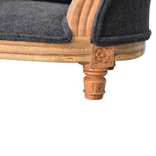 Lucidora - Carved Battleship Tweed Pet Bed - Pet Beds