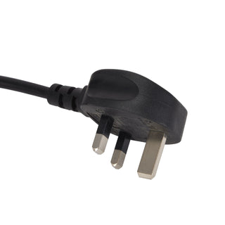 Black three-pin electrical plug detail for the ceramic table lamp.