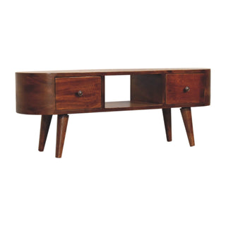 Lucidora - Chestnut Round Open Media Unit - Media Units