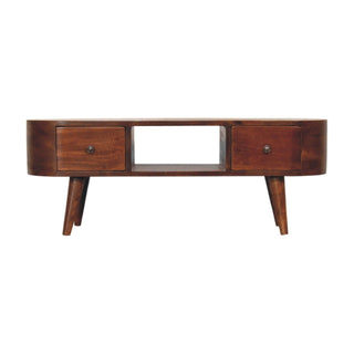 Lucidora - Chestnut Round Open Media Unit - Media Units