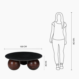 Lucidora - Chloe Black Marble Top Coffee Table - Coffee Tables