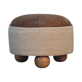 Lucidora - Cream Boucle Buffalo Footstool - Footstools