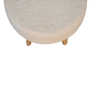 Lucidora - Cream Boucle Petite Footstool - Footstools