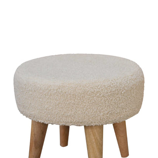 Lucidora - Cream Boucle Petite Footstool - Footstools