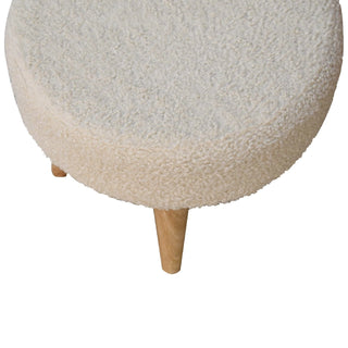Lucidora - Cream Boucle Petite Footstool - Footstools