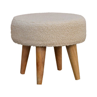 Lucidora - Cream Boucle Petite Footstool - Footstools