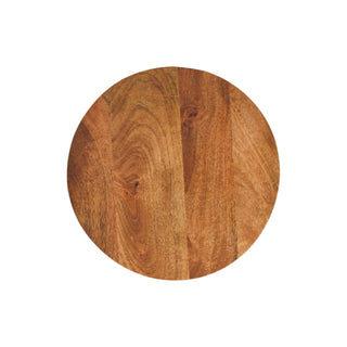 Circular tabletop isolated on white, showing the varied wood grain and warm, natural hues.