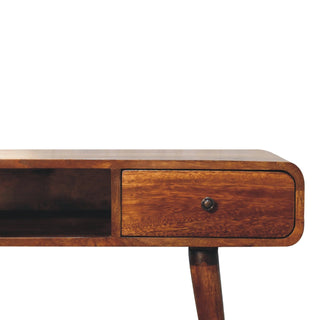 Lucidora - Curved Chestnut Writing Desk - Writing Desks
