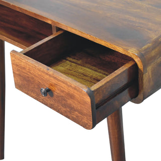 Lucidora - Curved Chestnut Writing Desk - Writing Desks