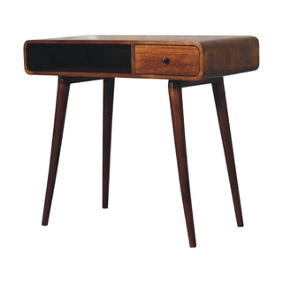 Lucidora - Curved Chestnut Writing Desk - Writing Desks