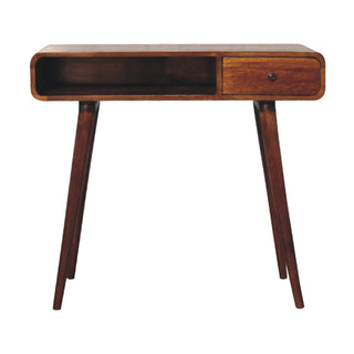 Lucidora - Curved Chestnut Writing Desk - Writing Desks