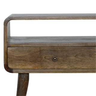 Lucidora - Curved Grey - wash Console Table - Console Tables