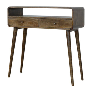 Lucidora - Curved Grey - wash Console Table - Console Tables