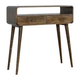 Lucidora - Curved Grey - wash Console Table - Console Tables