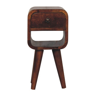 Lucidora - Extra Mini Chestnut Curve Lower Bedside - Bedside Cabinets