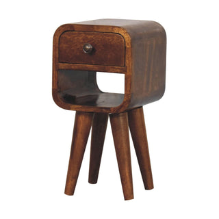 Lucidora - Extra Mini Chestnut Curve Lower Bedside - Bedside Cabinets
