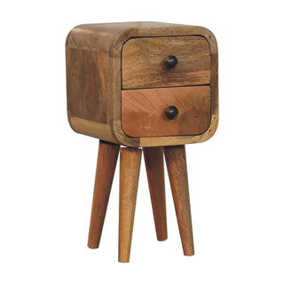 Lucidora - Extra Mini Curved Oak - ish Bedside - Bedside Cabinets